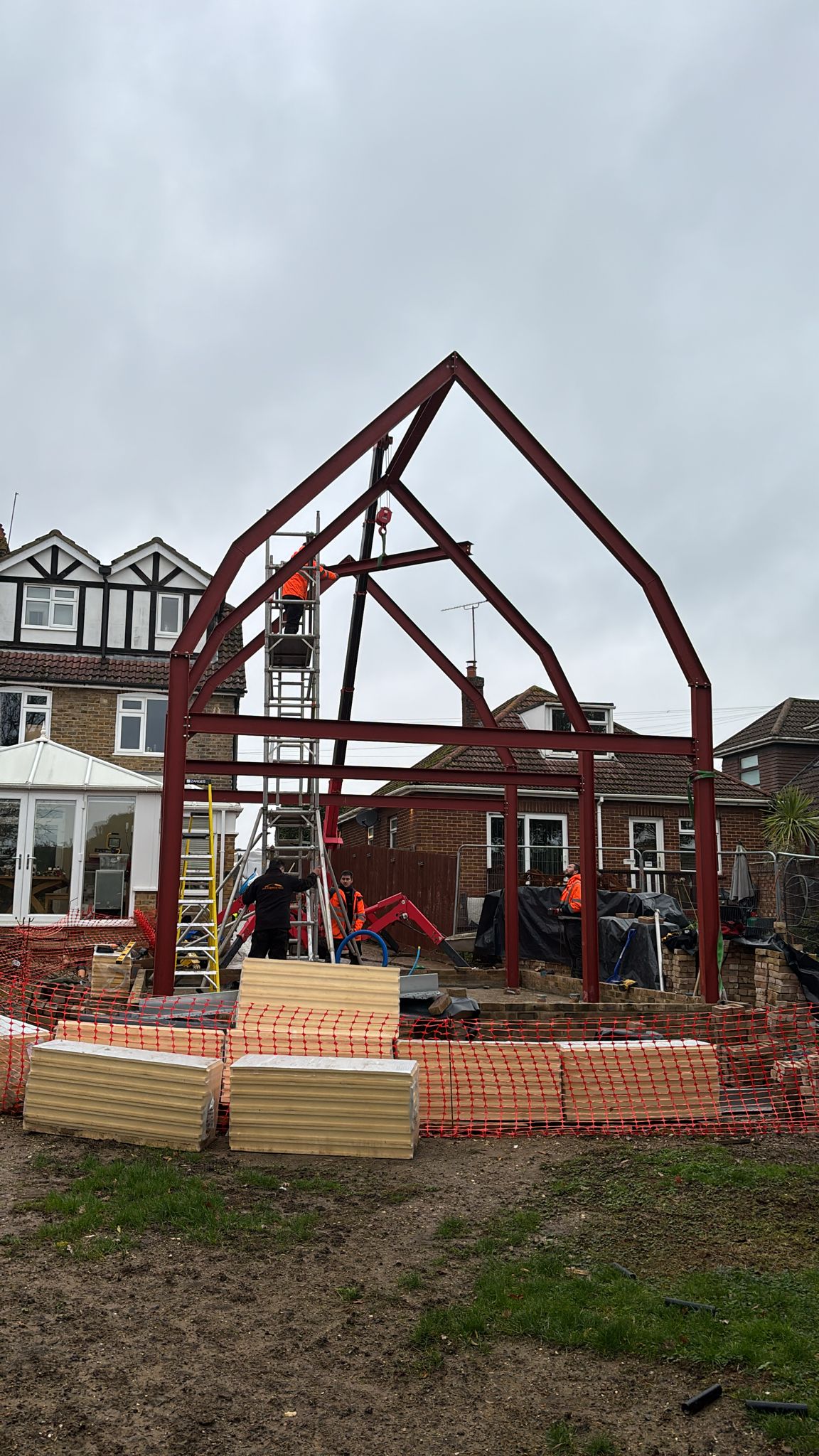 Structural steelwork frame erected on site by D&R Fabrications