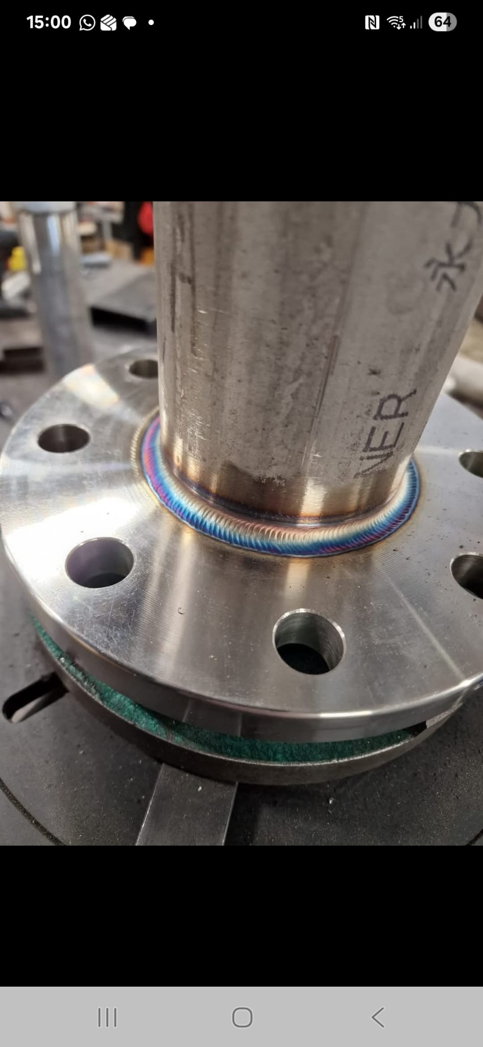 TIG welding on stainless steel flange by D&R Fabrications